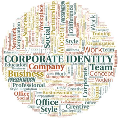 Şirket Kimliği vektör bulutu, sadece metin ile yapılır.