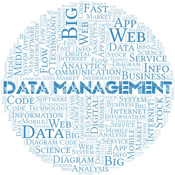 Data Management Vektor Word Cloud Nur Mit Dem Text Erstellt — Stockvektor