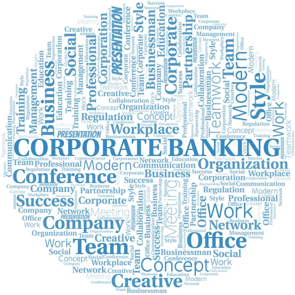 Corporate Banking Vektoros Szófelhő Csak Szöveggel — Stock Vector