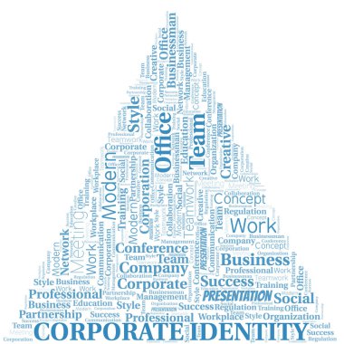 Şirket Kimliği vektör bulutu, sadece metin ile yapılır.