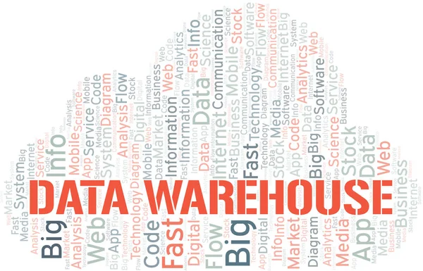 Data Warehouse Vetor Nuvem Palavras Feita Apenas Com Texto — Vetor de Stock