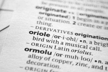 Sözlükte Oriole sözcüğü veya cümlesi