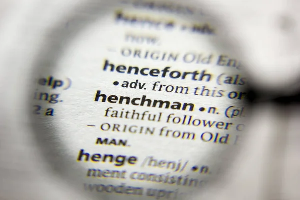 Λέξη Φράση Henchman Ένα Λεξικό — Φωτογραφία Αρχείου