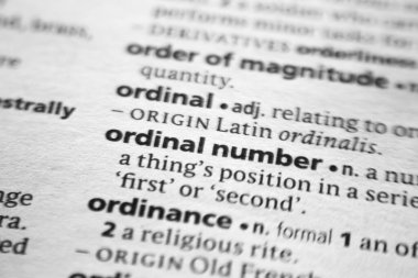 Sözlükte bir sözcük veya cümle Ordinal sayısı