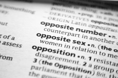 Sözlükte karşıt cinsiyet sözlüğü