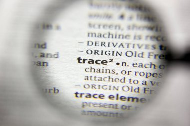 Sözlükte Trace sözcüğü veya cümlesi