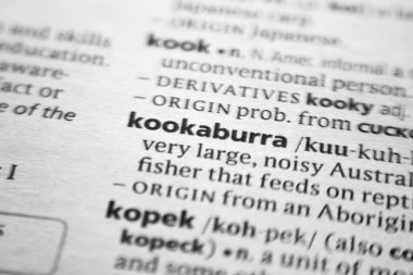 Bir sözlükte Kookaburra kelimesi ya da ifadesi