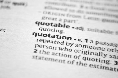 Sözlükte bir sözcük ya da cümle alıntılaması