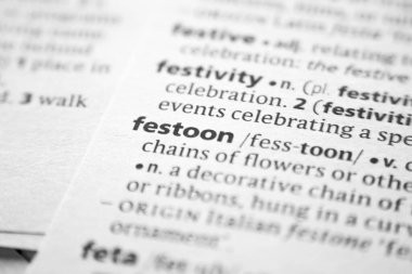 Sözlükte kelime veya cümle Festoon