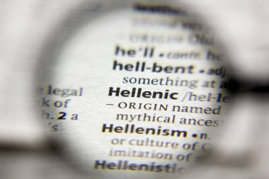 Bir sözlükte Yunanca sözcük veya ifade