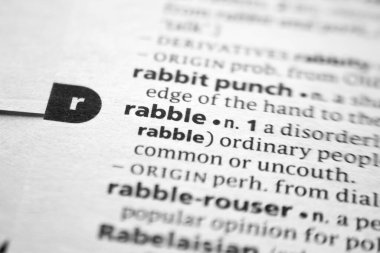 Sözlükte bir kelime ya da cümle Ayaktakımı