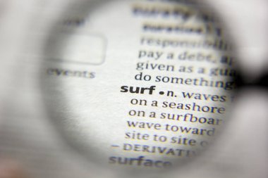 Sözlükte sörf sözcüğü veya ifadesi