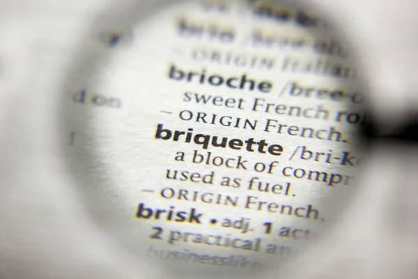 Word Phrase Briquette Dictionary — Stock Photo, Image