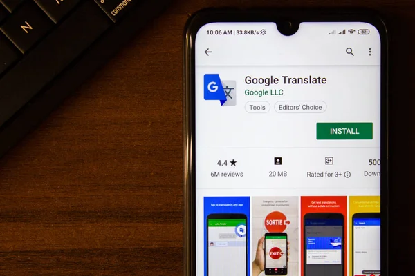 Ivanovsk Russie Juillet 2019 Google Translate App Sur Écran Smartphone — Photo