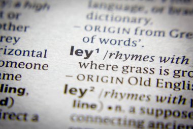 Sözlükte bir sözcük ya da cümle Ley