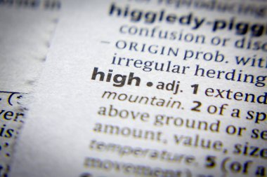 Sözlükte yüksek bir sözcük veya cümle