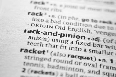 Sözlükte kelime ya da cümle Rack-and-pinion