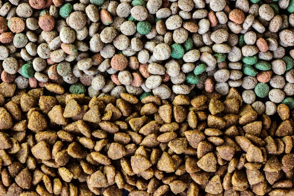 Top View Dry Pet Food Background — Stock Photo, Image