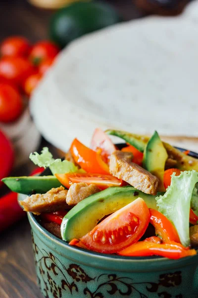 Variante Vegetariana Fachitos Mexicanos Sobre Tabla Madera — Foto de Stock