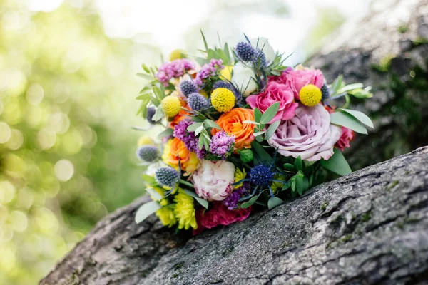 Wedding Bouquet Wood Spring Summer — Stock Photo, Image