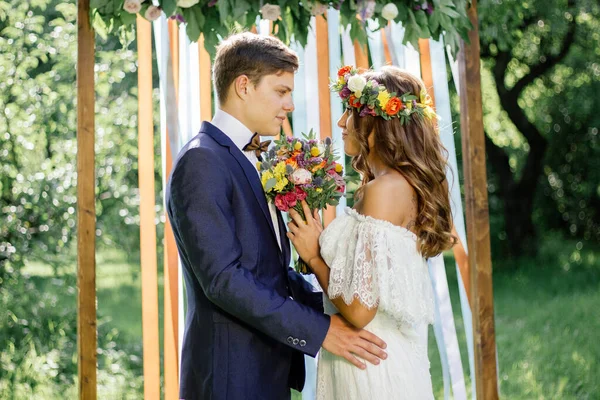 Beautiful Wedding Couple Bride Groom Wedding Ceremony — Stock Photo, Image