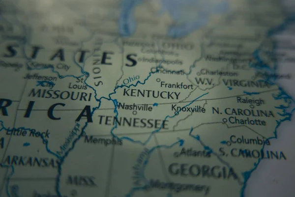 American State Kentucky on the map of the world.