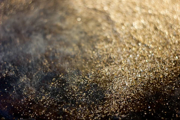 Золотой Фон Золотая Пыль Черном Фоне — стоковое фото