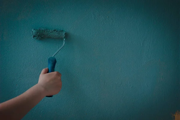 Картина Стены Акварелью Краски Рулоном — стоковое фото