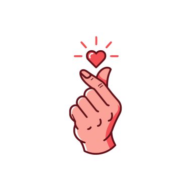 Sevgi simgesi ile el, satır biçimi