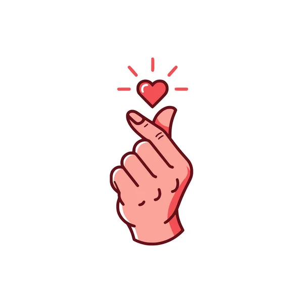 Sevgi simgesi ile el, satır biçimi