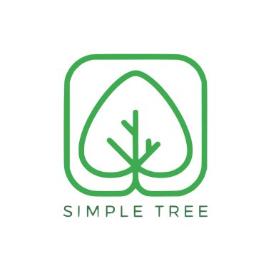 Ağaç logosu tasarımı vektör çizimi