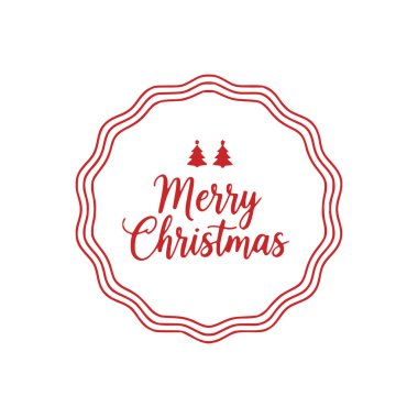 Kırmızı çiçek çerçeveli noel kartı, vektör illüstrasyonu