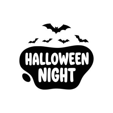 Cadılar Bayramı gecesi. El çizimi vektör çizimi beyaz üzerine izole edildi.