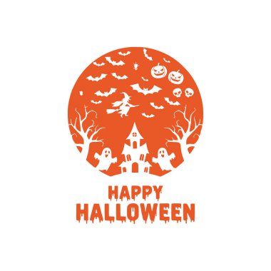 Vektör mutlu Cadılar Bayramı tebrik kartı.