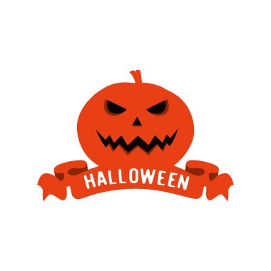 Cadılar Bayramı balkabağı ikonu. vektör illüstrasyonu