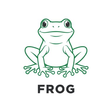 Çizgi dizaynında kurbağa ikonu. vektör illüstrasyonu.