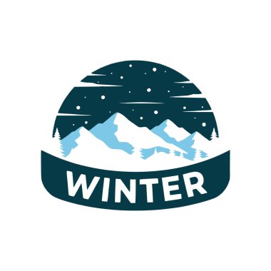 vektör çizim kış manzarası