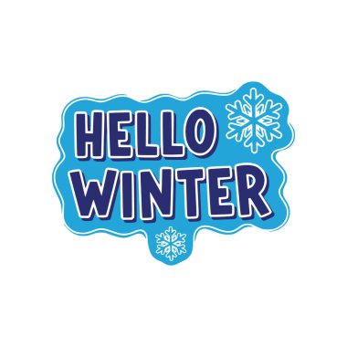 Merhaba kış. vektör el yazması harfler