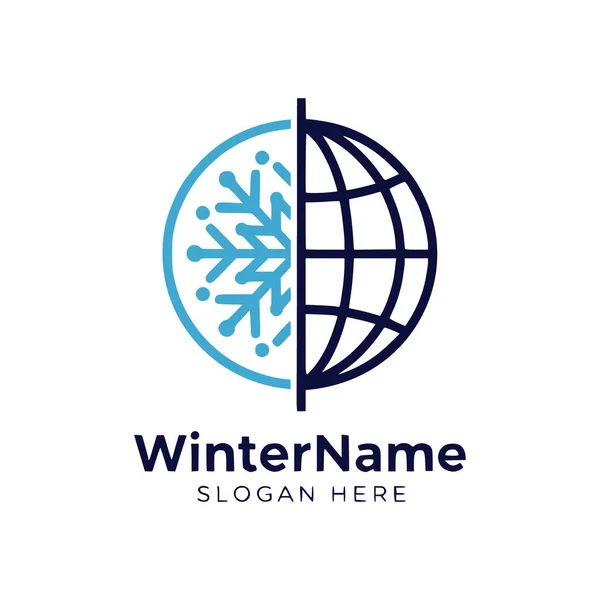 Kar tanesi kış logosu tasarımı.