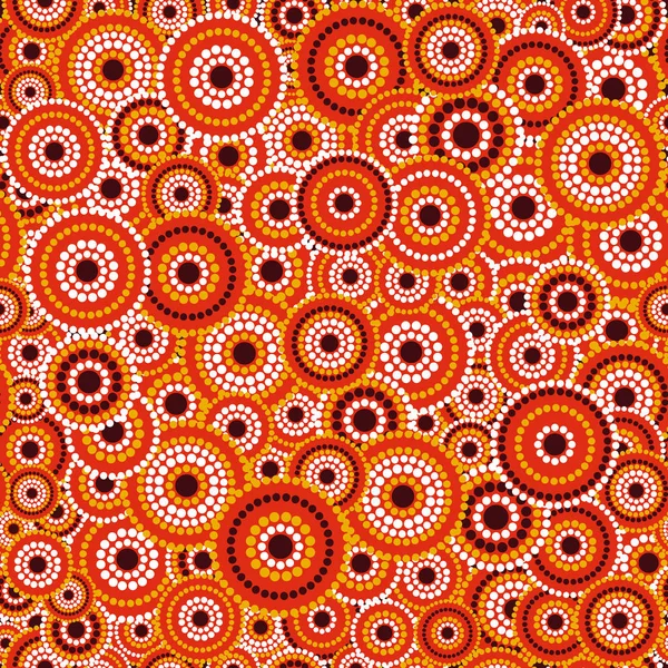 Australian Aboriginal Seamless Vector Pattern Colorful Dotted Circles — Stock Vector