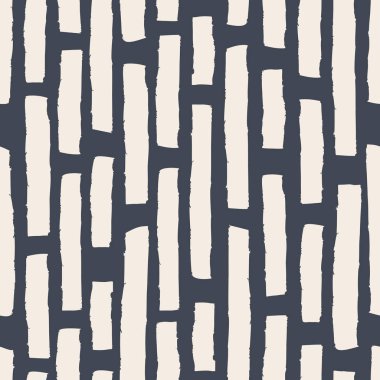 Elle çizilmiş vektör seamless modeli için tekstil tasarımı, koyu gri arka plan üzerinde beyaz şeritler ile basit tarzda kağıt, marka