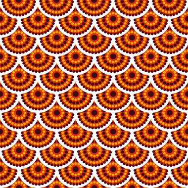 Avustralya Aborjin sorunsuz vektör desen renkli noktalı çakışan daireye ile