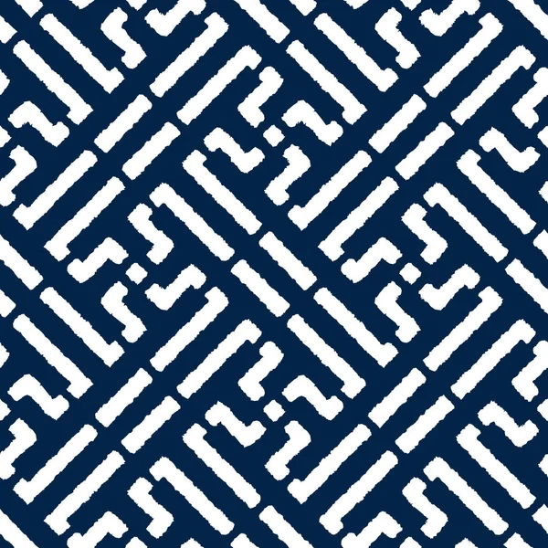 Patrón vectorial geométrico abstracto sin costura incluyendo motivo tradicional coreano o chino con líneas y elementos típicos — Archivo Imágenes Vectoriales