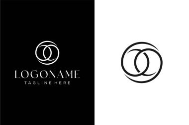 Soyut çember O veya Harf OO çember veya o çember logo konsept vektör simgesi