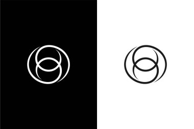 Minimalist daire 8 veya daire 8 veya 8 daire logo konsepti vektörü