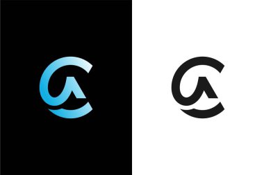 Minimalist harf CA veya geometrik logo konsept vektör simgesine sahip AC