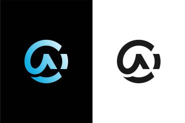 C harfi veya C harfi ve AI logo konsept vektörü simgesi