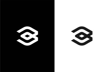 minimalist harf bc veya harf cb logo konsept vektör simgesi