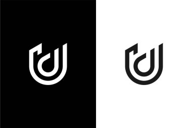 modern harf UD veya DU logo konsept vektör simgesi