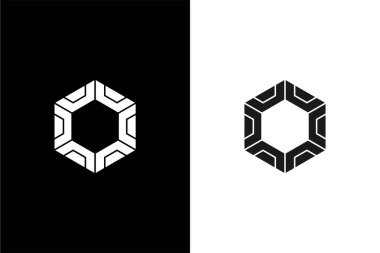 Teknoloji şirketi için modern altıgen logo kavramı